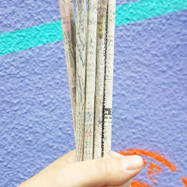 Upcycled Newspaper Pencils